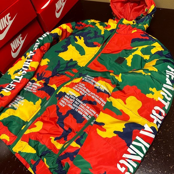 Reason Mens Multicolor Camouflage Long Sleeve Full Zip Puffer Jacket Size Large - Picture 3 of 4